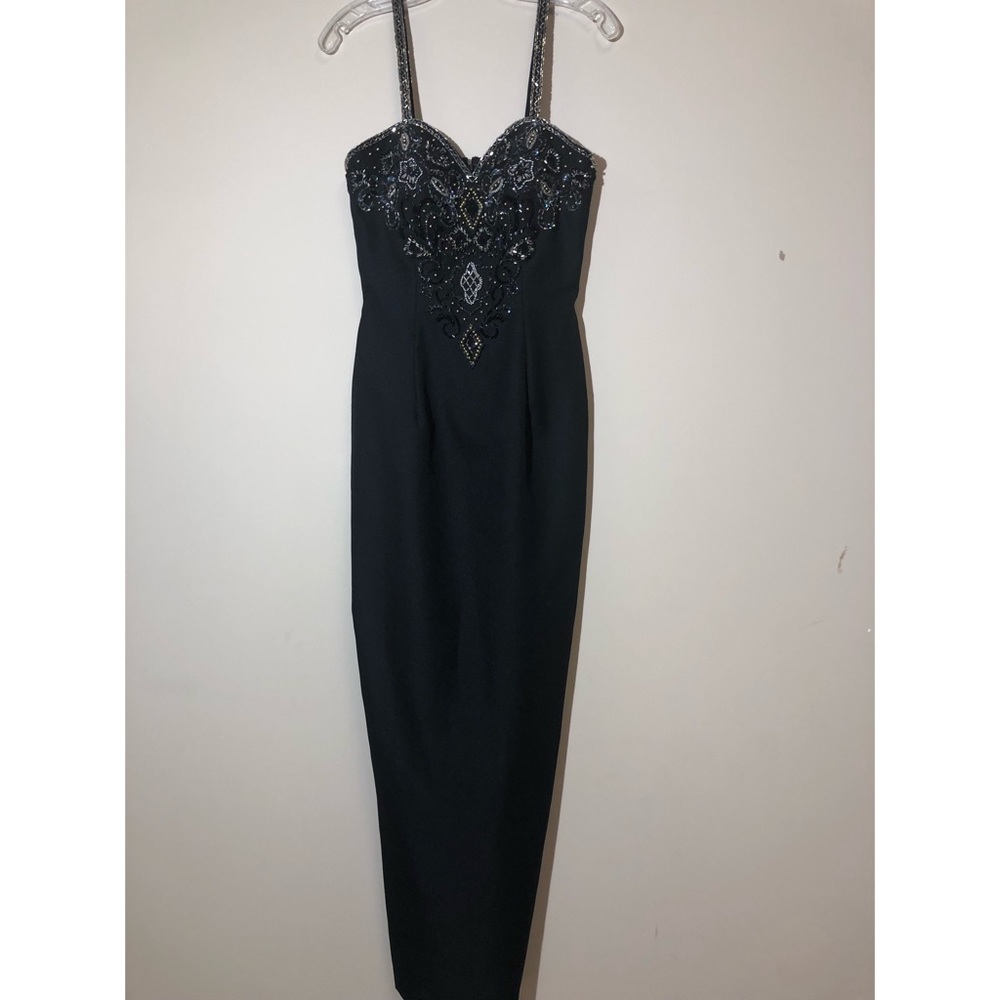 Black Formal Dress, Beaded Top